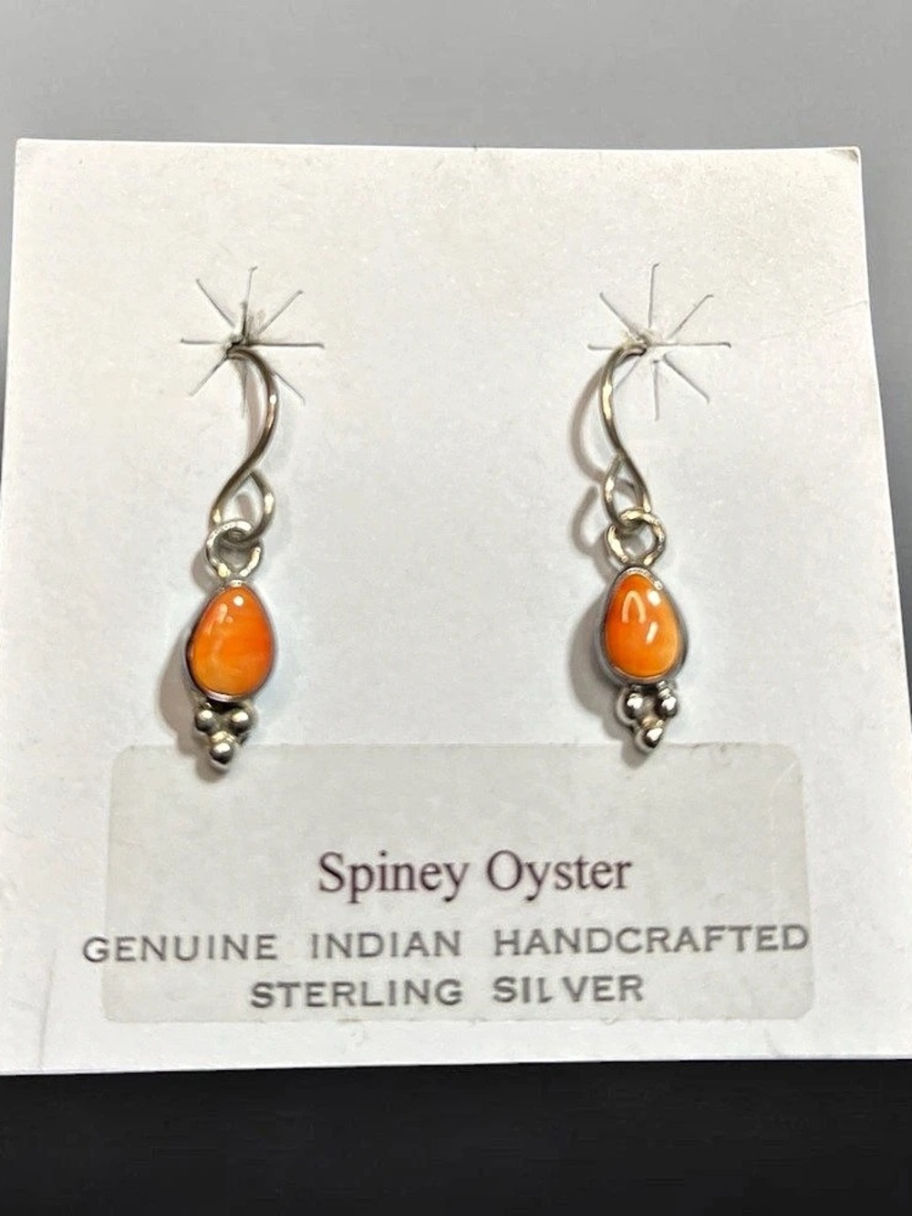 Spiney Oyster Orange Sterling Silver Earrings
